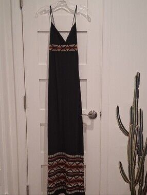 Sweetees Vintage Black Boho Maxi Dress Medium